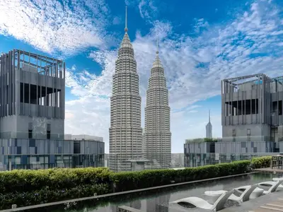 a view of the petronas twin towers in kuala at Star KLCC Elegant 2-3pax by DingDing in Kuala Lumpur