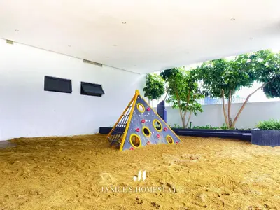 a childrens play area with a pyramid in the sand at Continew Residence by Janice's Homestay in Kuala Lumpur