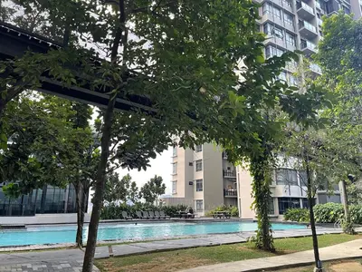 a swimming pool in front of a building at Astoria Ampang x Near KLCC TRX BigRoom 12pax in Kuala Lumpur