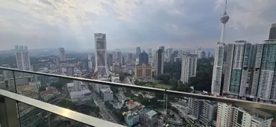 a view of a city from the top of a building at Balcony Cityscape III The Robertson Residence 41f in Kuala Lumpur