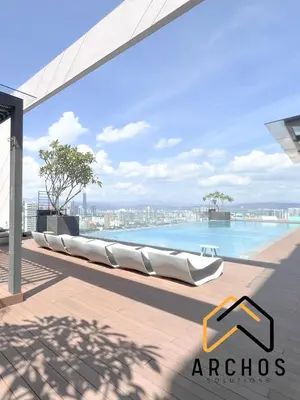a pool on the roof of a building at Riveria City Kuala Lumpur Sentral by Archos in Kuala Lumpur
