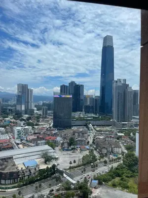 a view of a city with tall buildings at KL Elegant Apartment at Times Square in Kuala Lumpur