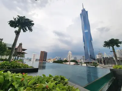 a view of the burj khalifa and the city at Opus Residences Kuala Lumpur by Infini Suites in Kuala Lumpur