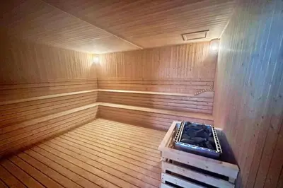 a empty sauna with at TRION KL, KLCC TRX IKEA at Chan Sow Lin, Kuala Lumpur by ONE Guesthouse in Kuala Lumpur