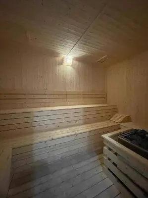 a large empty sauna with a light in it at Setapak KL Apt 3 Room 8 pax in Kuala Lumpur