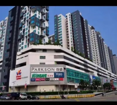 a large building with tall buildings in a city at cozy 3 bedroom 6PAX setapak central mall in Kuala Lumpur