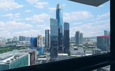 a view of a city skyline with tall buildings at AGILE Bukit Bintang By Irent365 in Kuala Lumpur