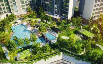 an overhead view of a pool in a city at AGILE Bukit Bintang By Irent365 in Kuala Lumpur