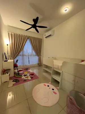 a bedroom with a bed and a ceiling fan at Casa Dbandar in Kuala Lumpur