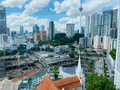 a view of a city with tall buildings at place to stay At Bukit Bintang in Kuala Lumpur
