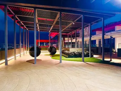 a view of a building at night with lights at Velocity Residence linkway Sunway mall in Kuala Lumpur