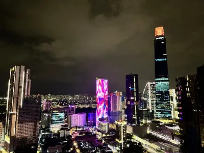 a view of a city at night with at Dorsett Bukit Bintang with Bathtub by Prestige in Kuala Lumpur