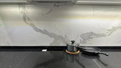 a pot and pan sitting on a counter top at Societe Suites 108 Hartamas Mont Kiara Kuala Lumpur 2-6pax in Kuala Lumpur