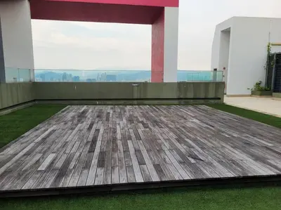 a balcony of a building with a view of the city at V Residence Suite at Sunway Velocity in Kuala Lumpur