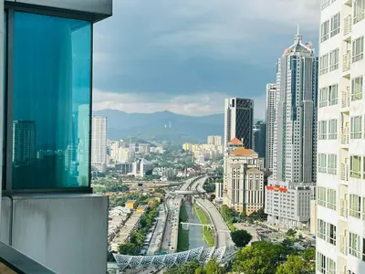 a view of a city from a building at Summer Suites klcc by kuala lumpur in Kuala Lumpur