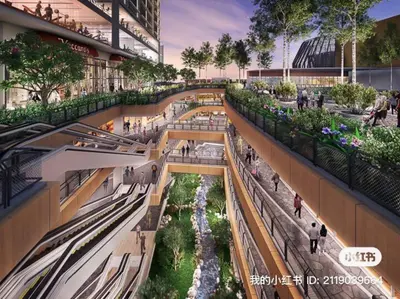 a rendering of a shopping mall with people walking in it at Ooak suites Mont Kiara 163 \uc624\ud06c\uc2a4\ud14c\uc774 in Kuala Lumpur
