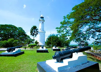 a light house with a cannon and a telescope at ARK Ampang Tesco Hotel in Kuala Lumpur