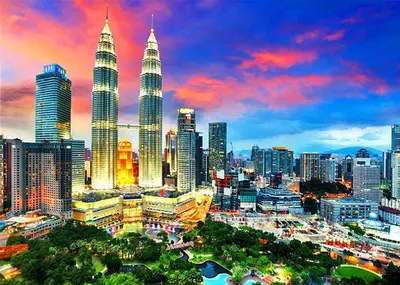 a view of a city with tall skyscrapers at ARK Ampang Tesco Hotel in Kuala Lumpur