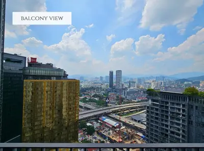 a view of a city with buildings and a highway at The Mews Kuala Lumpur Homestay with Bathtub 700m to KLCC by Cloud Host in Kuala Lumpur