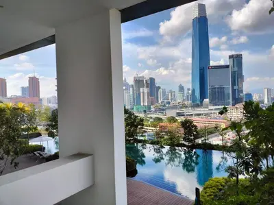 a view of a city skyline from a building at Continew TRX Corner 2-BR, 2 Balconies City Views in Kuala Lumpur