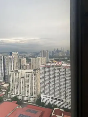 a view of a large city from a building at Cozy kenwingston platz kl 2-5pax 2BR&2BR Klcc view pakin netflx 3705A in Kuala Lumpur
