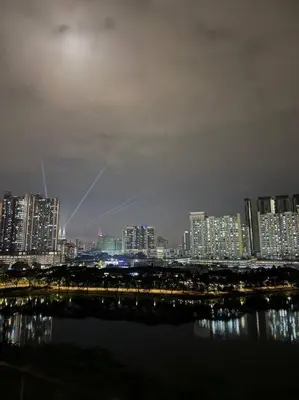 a view of a city with a river and buildings at #breathtaking#zetaparkmall#klcc#Honeymoon#2p#118 in Kuala Lumpur