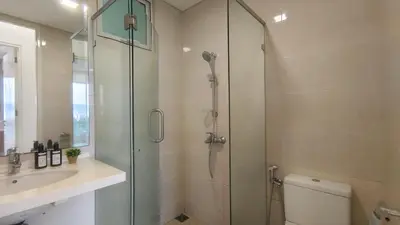 a bathroom with a shower and a toilet and a sink at Bintang Goldhill Near TRX & Pavilion Mall,MRT,KL By Proplet in Kuala Lumpur
