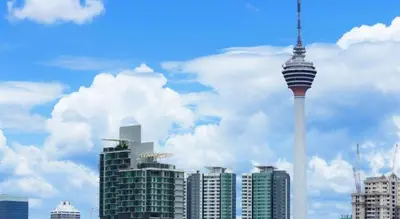 a view of the cn tower and some buildings at OYO 139 The Marque Hotel in Kuala Lumpur