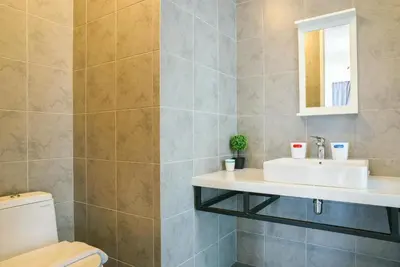 a bathroom with a sink and a toilet at Home Sweet Home at Robertson Bukit Bintang,TRX,KLCC in Kuala Lumpur