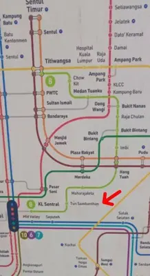 a map with a red arrow on it at The Riv at Riveria City KL Sentral by Luxe n Comfy in Kuala Lumpur