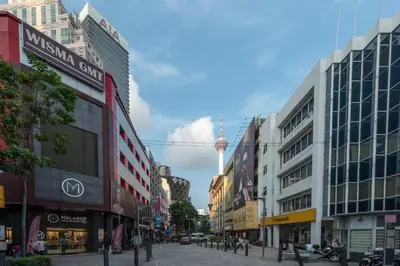 a street in a city with many buildings at Hotel grand orchard in Kuala Lumpur
