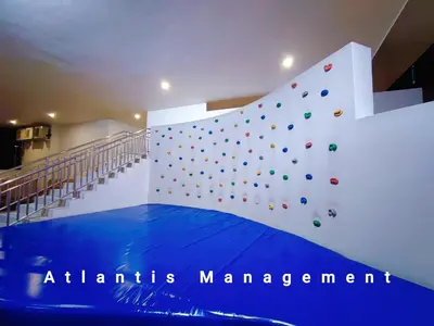 a climbing wall in a gym with at Kuala Lumpur, KLCC View, Titiwangsa, Tr Resident,Near MRT Station, 3BR 2BH by Atlantis Management in Kuala Lumpur