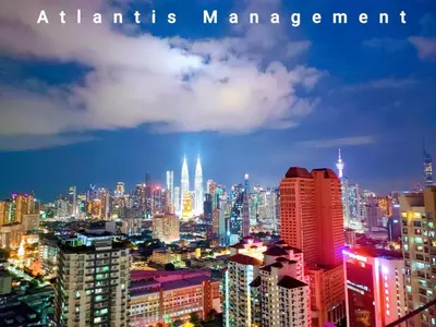 a view of a city skyline at night at TR Residence Cozy & Luxury Apartment, Walking Distance MRT Titiwangsa & Nearby Titiwangsa Lake Garden in Kuala Lumpur