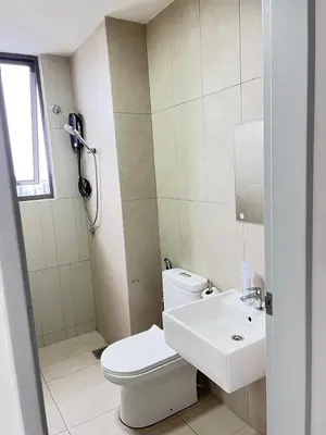 a bathroom with a white toilet and a sink at Cozy Kenwingston Platz KL 2-5 Pax2BR&2BR PakinNetf 4305A in Kuala Lumpur