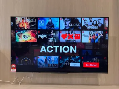 a flat screen tv sitting on top of a wall at Societe Hartamas Kuala Lumpur in Kuala Lumpur