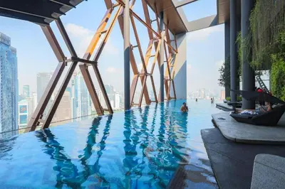 a swimming pool on the top of a building at KLCC Scarletz Executive Suite by ThePigeonHole in Kuala Lumpur