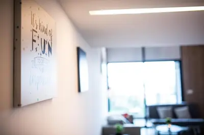 an office with a bulletin board on the wall at Bangsar Signature By PSM in Kuala Lumpur