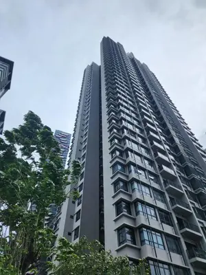 a tall white building with windows and trees at Astoria 4r3b 5minsklcc bathtub waterfilter newcondo bigbalcony in Ampang