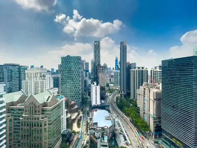 a view of a city skyline with buildings at Vortex Suites klcc By Sky House in Kuala Lumpur
