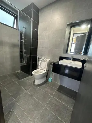 a bathroom with a toilet and a sink and a shower at Muji Feel Sunway Velocity 2 Link to Mall 2Br in Kuala Lumpur