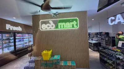 a store with an egg mart sign in a store at Vista Sentul Residences, 3-Bedroom Fully Air-Con Suite, SENTUL in Kuala Lumpur
