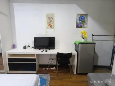 a white desk with a computer on it in a room at 0186 Sweet Home-Casa Residency 1R 1B in Kuala Lumpur
