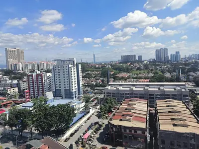 an aerial view of a city with tall buildings at Hartamas Societe by MYAbnb in Kuala Lumpur