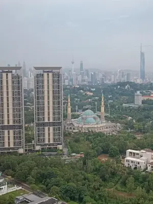 an aerial view of a city with tall buildings at Arte Mont Kiara 4BR 8pax-10pax, 10mins to KLCC in Kuala Lumpur