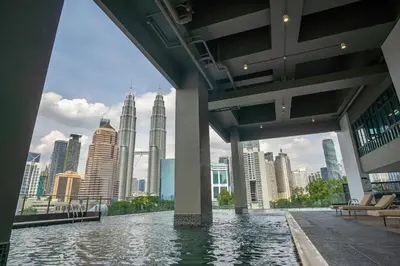 a view of a city skyline with tall buildings at Home away from home near KLCC in Kuala Lumpur