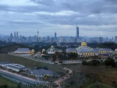 a view of a city with tall buildings in the background at Cosy Studio Apartment at Hartamas in Kuala Lumpur