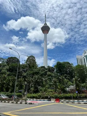 a view of a control tower in a city at Stylish Studio in ChangKat in Kuala Lumpur