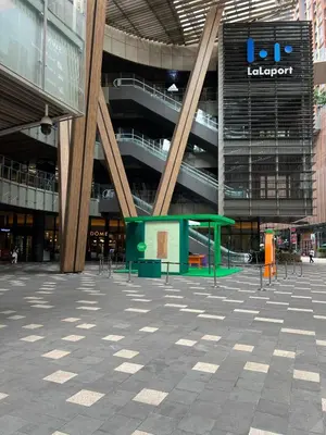 an empty plaza in front of a building at Near Jalan Alor in Kuala Lumpur