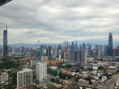 an aerial view of a large city with tall buildings at TRION Grand Service Suites at KL in Kuala Lumpur