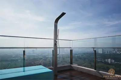 a view from the top of the observation deck of the shanghai tower at Riveria Signature Suites, KL Sentral in Kuala Lumpur